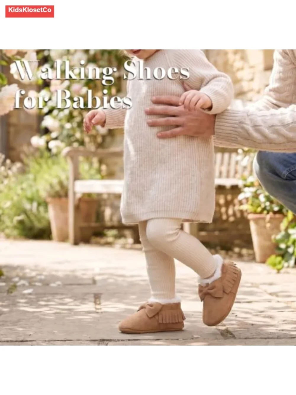 Genuine Leather Baby Mocc with Fur Fleece & Rubber Soles for Boys Girls
